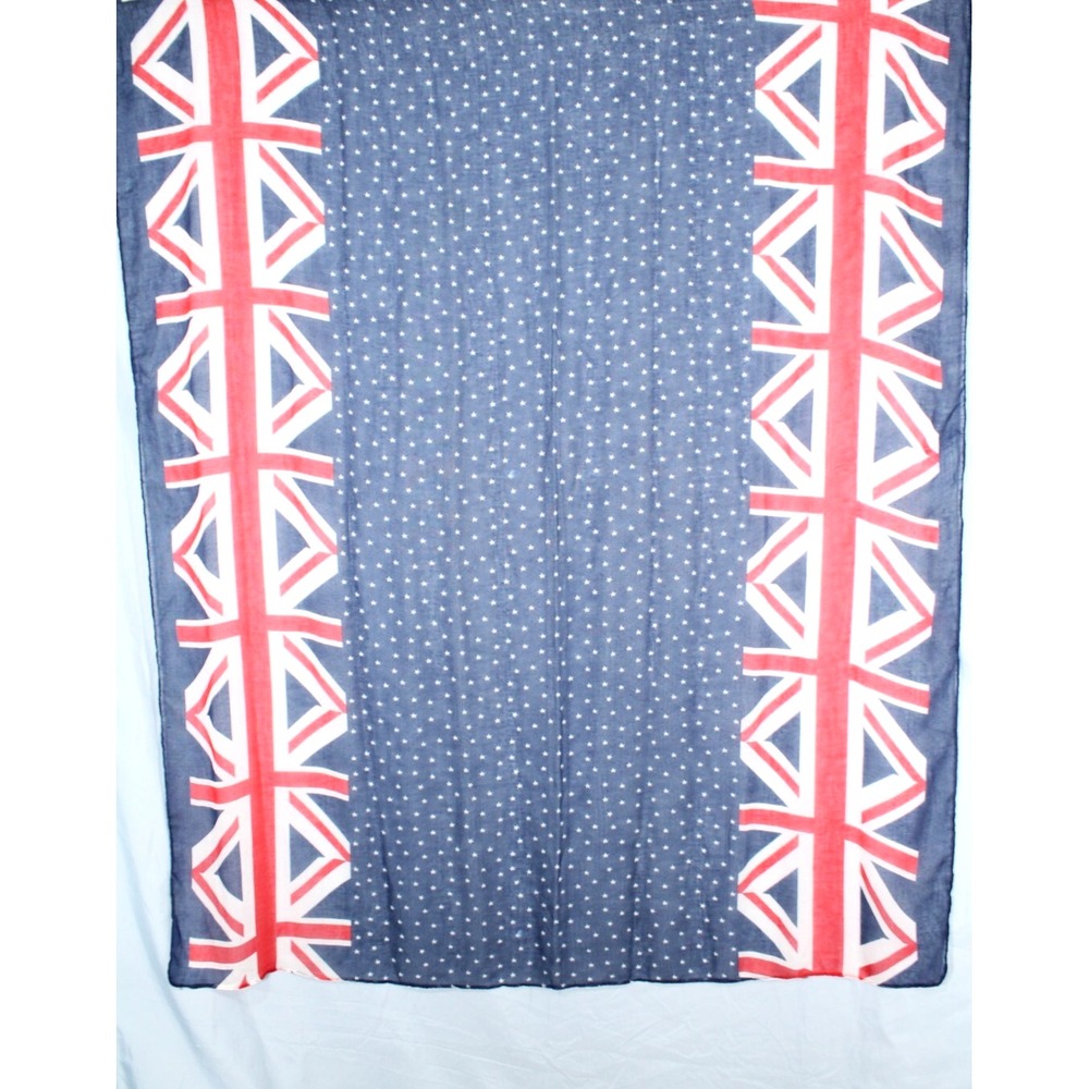 NWT AMIEE LYNN Patriotic UNITED KINGDOM UK Union Jack FLAG DESIGAN Woven SCARF